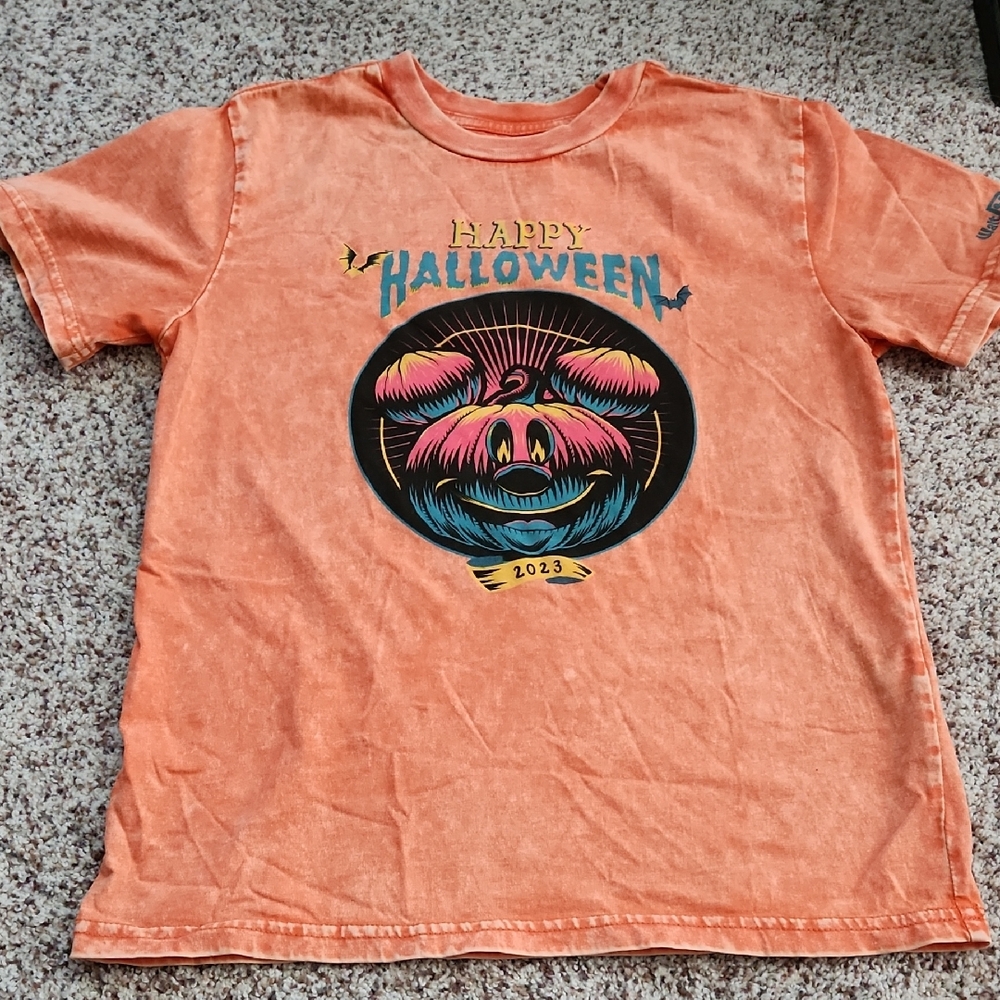 Disney Orange Halloween Tee Kids L